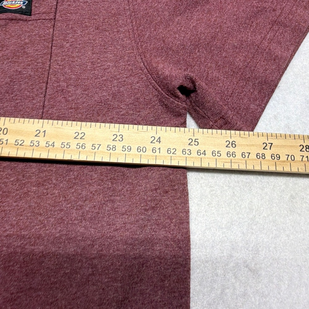 Dickies Pocket T-Shirt Mens XL Burgundy Heather Short Sleeve Boxy Fit Workwear - Picture 8 of 9